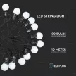 V-TAC 20 x 0.5W LED Fényfüzér 10m 20 izzó EU 3000K - 217439