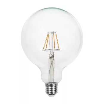   V-TAC Átlátszó LED izzó filament COG  E27 G125 12.5W 3000K nagygömb - 217453