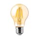 V-TAC Borostyán LED filament COG lámpa E27 A60 12W 2200K gömb - 217457