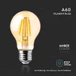 V-TAC Borostyán LED izzó filament COG  E27 A60 12W 2200K gömb - 217457