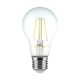 V-TAC Átlátszó LED filament COG lámpa E27 A70 12W 3000K gömb - 217458