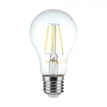   V-TAC Átlátszó LED izzó filament COG  E27 A70 12W 4000K gömb - 217459