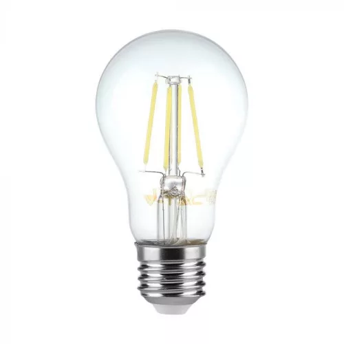 V-TAC Átlátszó LED izzó filament COG  E27 A70 12W 4000K gömb - 217459
