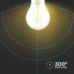 V-TAC Átlátszó LED izzó filament COG  E27 A70 12W 4000K gömb - 217459