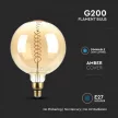 V-TAC Dimmelhető borostyán LED izzó filament COG  E27 G200 8W 1800K nagygömb - 217462