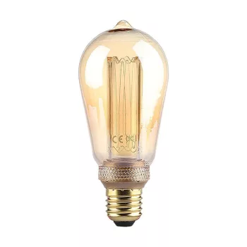   V-TAC Borostyán LED izzó filament COG  E27 ST64 4W 1800K - 217474