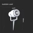 V-TAC LED 12W leszúrható kerti lámpa - fehér - 4000K - 217548