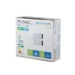 V-TAC 4W led fali lámpatest négyzet, fehér 4000K - IP65 - 218210