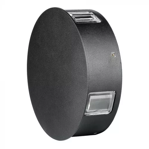 V-TAC 4W led fali lámpatest kerek, fekete 3000K - IP65 - 218215