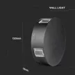 V-TAC 4W led fali lámpatest kerek, fekete 3000K - IP65 - 218215