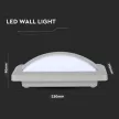 V-TAC 12W LED Fali lámpa lágy fényű IP65 szürke színű 4000K - 218246