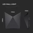 V-TAC LED fali lámpatest 5W fekete 3000K - IP65 - 218282