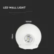 V-TAC 6W LED Fali világítás IP65 fehér színű kerek 4000K - 218302