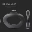 V-TAC 10W LED Fali lámpa fekete színű 3000K - IP65 - 218309