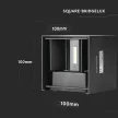 V-TAC 12W LED Fali lámpa Bridgelux Chip fekete színű négyzet alakú 3000K - IP65 - 218529