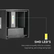 V-TAC 12W LED Fali lámpa Bridgelux Chip fekete színű négyzet alakú 3000K - IP65 - 218529
