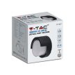 V-TAC LED 12W Fali világítás kerek forma - fekete - 3000K - IP65 - 218537