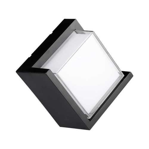V-TAC LED 12W Fali világítás négyzet forma - fekete - 3000K - IP65 - 218539