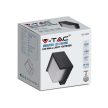 V-TAC LED 12W Fali világítás négyzet forma - fekete - 3000K - IP65 - 218539