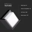 V-TAC LED 12W Fali világítás négyzet forma - fekete - 4000K - IP65 - 218540