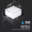 V-TAC LED 12W Fali világítás négyzet forma - fekete - 4000K - IP65 - 218540
