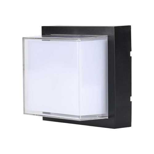 V-TAC LED 12W Fali világítás négyzet forma - fekete - 3000K - IP65 - 218543
