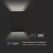 V-TAC 4W LED Fali lámpa fekete színű 6400K - IP65 - 218563