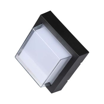   V-TAC LED Fali világítás négyzet forma 7W IP65 3000K - fekete - 218612