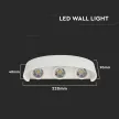 V-TAC 6W LED Fali lámpa IP54 fehér 4000K - 218614