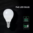 V-TAC LED izzó  E14 P45 6.5W 180° 3000K kisgömb (CREE Chip) - 218636