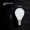 V-TAC LED izzó  E14 P45 6.5W 180° 6500K kisgömb (CREE Chip) - 218656