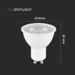 V-TAC LED spotlámpa  GU10 MR16 7.5W 110° 4000K - 218731