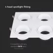 V-TAC Led 4 x GU10 Spot Keret Négyzet Alakú Fehér - 23003