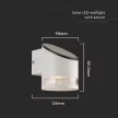 V-TAC LED Napelemes (Solar) mikrohullámú fali lámpa 0.55W 3000K - 23014