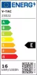 V-TAC 16W LED Lineáris fali lámpa IP65 fekete 101cm - 4000K - 23022