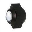 V-TAC LED 2W Fali lámpatest, Fekete - 3000K - IP54 - 23028
