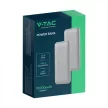 V-TAC POWER BANK (hordozható töltő) 10000mAh 2A 30CM C típusú kábel - Ezüst - 23035