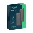 V-TAC POWER BANK (hordozható töltő) 10000mAh 2A 30CM C típusú kábel - Szürke - 23037