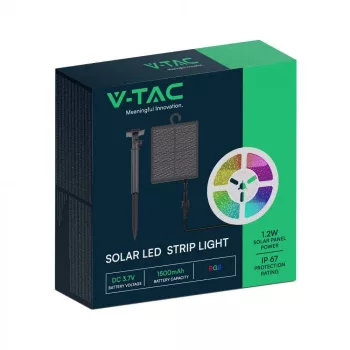   V-TAC Szolár napelemes RGB LED szalag szett IP67 RGB - 23046