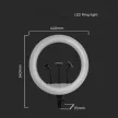 V-TAC LED Szelfi körlámpa -Ring Light- 55W 3in1 - Állvánnyal, 3 telefontartóval - 23047