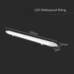 V-TAC 36W Vízálló sorolható LED armatúra 120 cm 120° 6400K IP65 - 23084