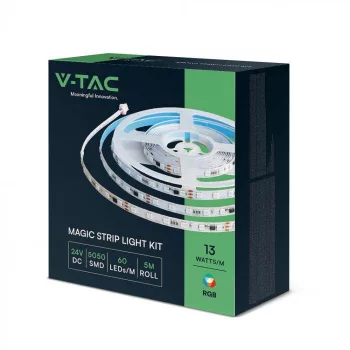   V-TAC Okos magic RGB LED szalag szett SMD5050 60LED/M 13W/M 24V IP20 RGB - 23145