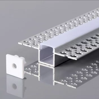   V-TAC Alumínium profil - Gipszkartonba glettelhető - Tejfehér fedlappal - 2000 x 55 x 15 mm - 23173