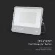 V-TAC 200W LED reflektor 115° 6500K 135LM/W fekete házas (CREE Chip) 1M hosszú vezetékkel - 232216
