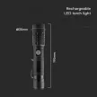 V-TAC 10W LED zseblámpa, tölthető fekete házas IP54  - 23338