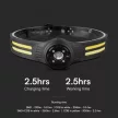 V-TAC 3W+5W LED fejlámpa, tölthető IP43  - 23340