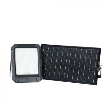   V-TAC 10W LED napelemes (SOLAR) reflektor távirányítóval 120° 4000K fekete házas - 23438