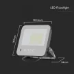 V-TAC LED reflektor 50W RGB + 6500K infra távirányítóval 115° fekete házas - 23463