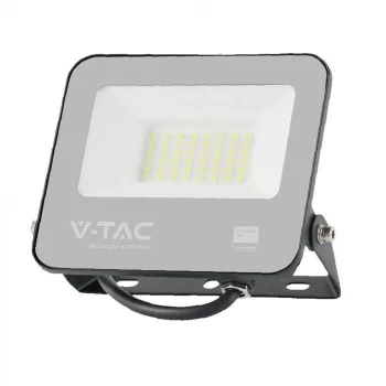   V-TAC LED reflektor 30W 3000K Fekete házas, Szürke matt üveggel, 1 m hosszú vezetékkel (SAMSUNG CHIP) -23599