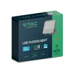 V-TAC 50W LED reflektor 115° 6500K fekete házas, szürke matt üveggel , 1 m hosszú vezetékkel (Samsung Chip) -23600